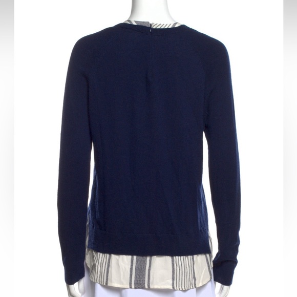 Joie Zaan Woven Sweater Shirt Pullover Crewneck Wool Cashmere Top Navy XS Blouse - Picture 11 of 11